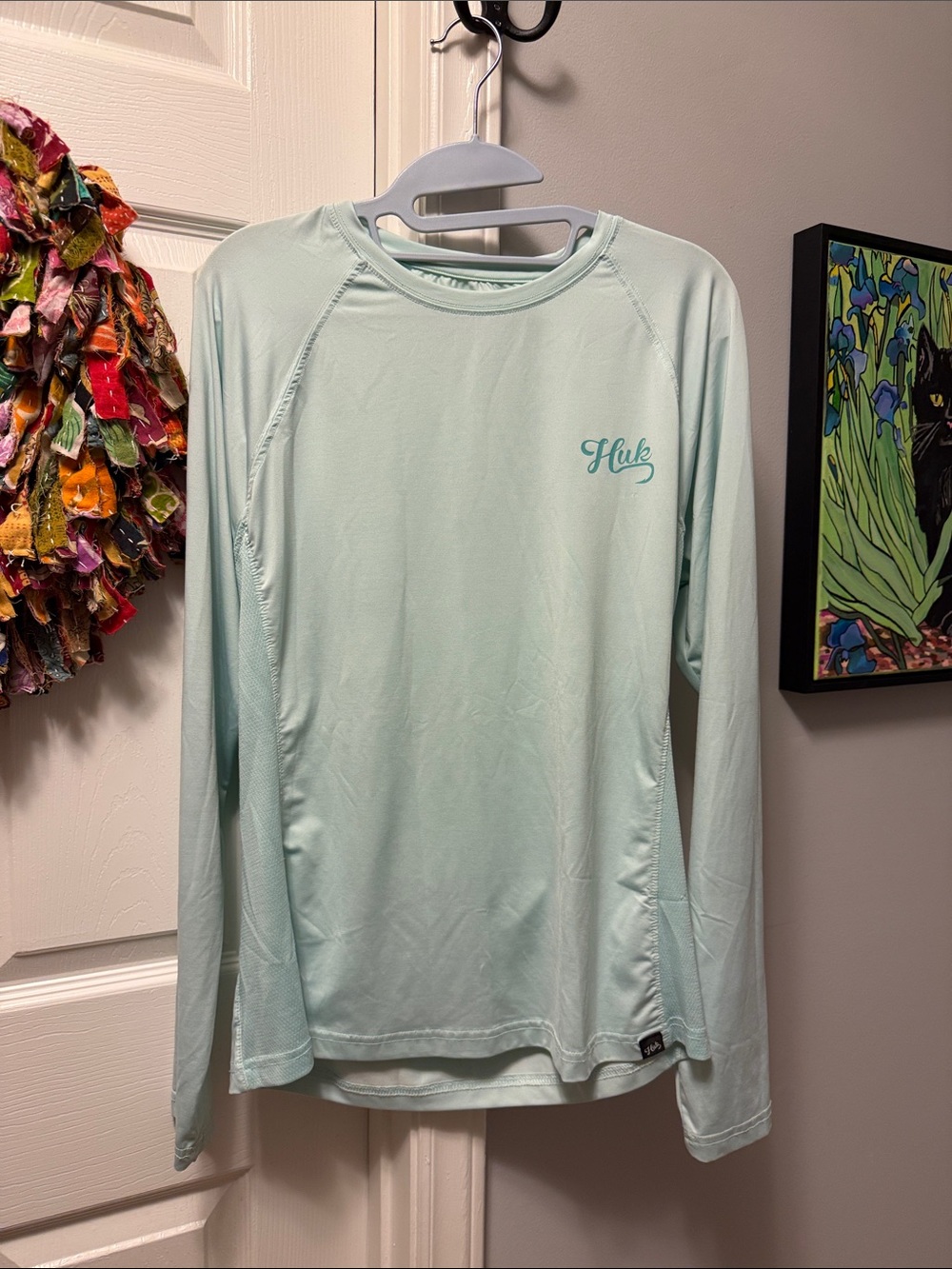Huk Light Mint Green Long Sleeve Performance Top - Picture 2 of 7